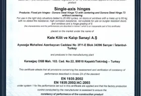 HINGE CE CERTIFICATE