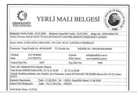 YERLİ MALI BELGESİ - MUHTELİF KİLİT SİLİNDİRİ (BAREL)