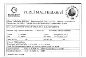 YERLİ MALI BELGESİ - ÇELİK KAPI