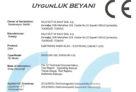 Elektronik Kabin Kilidi CE Sertifikası