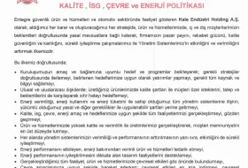 kalite politikası