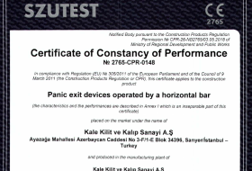 Panik Bar CE Sertifikası