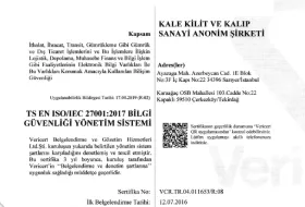 TS EN/ISO 27001 Bilgi Güvenliği Yönetim Sistemi Sertifikası