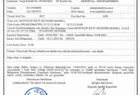 YERLİ MALI BELGESİ - MUHTELİF KİLİT SİLİNDİRİ (BAREL)