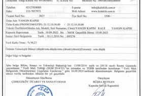 yerli malı belgesi - yangın kapısı