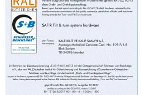 KALE Safir Çift Açılım İspanyolet-RAL-GZ 607-3 Sertifikası 4-1-20