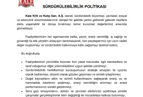 Sürdürülebilirlik Politikası